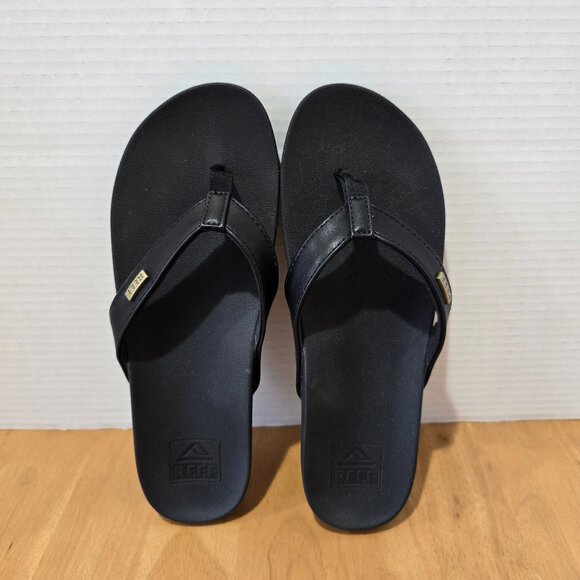 Reef Women's Hali Flip Flops Black Size 8 - Picture 1 of 7